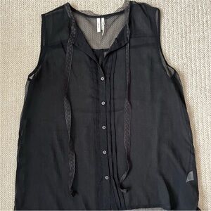 Frenchi Black Sleeveless Women’s Blouse Size L